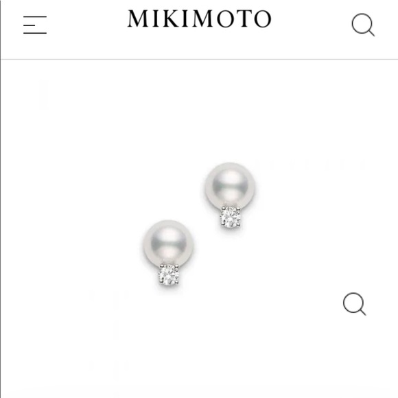 Mikimoto Akoya Stud Earrings with Diamond - Picture 1 of 14
